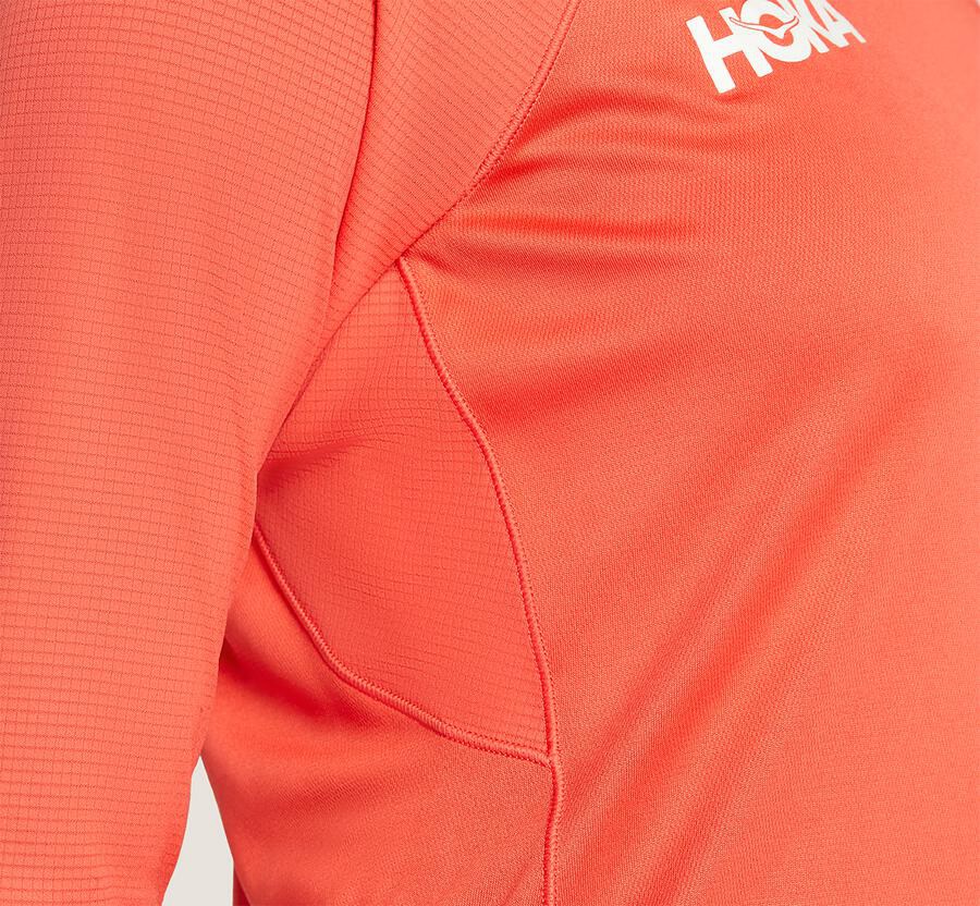 Hoka One One Top Dame - Performance 3/4 Sleeve - Orange - 527931HMR